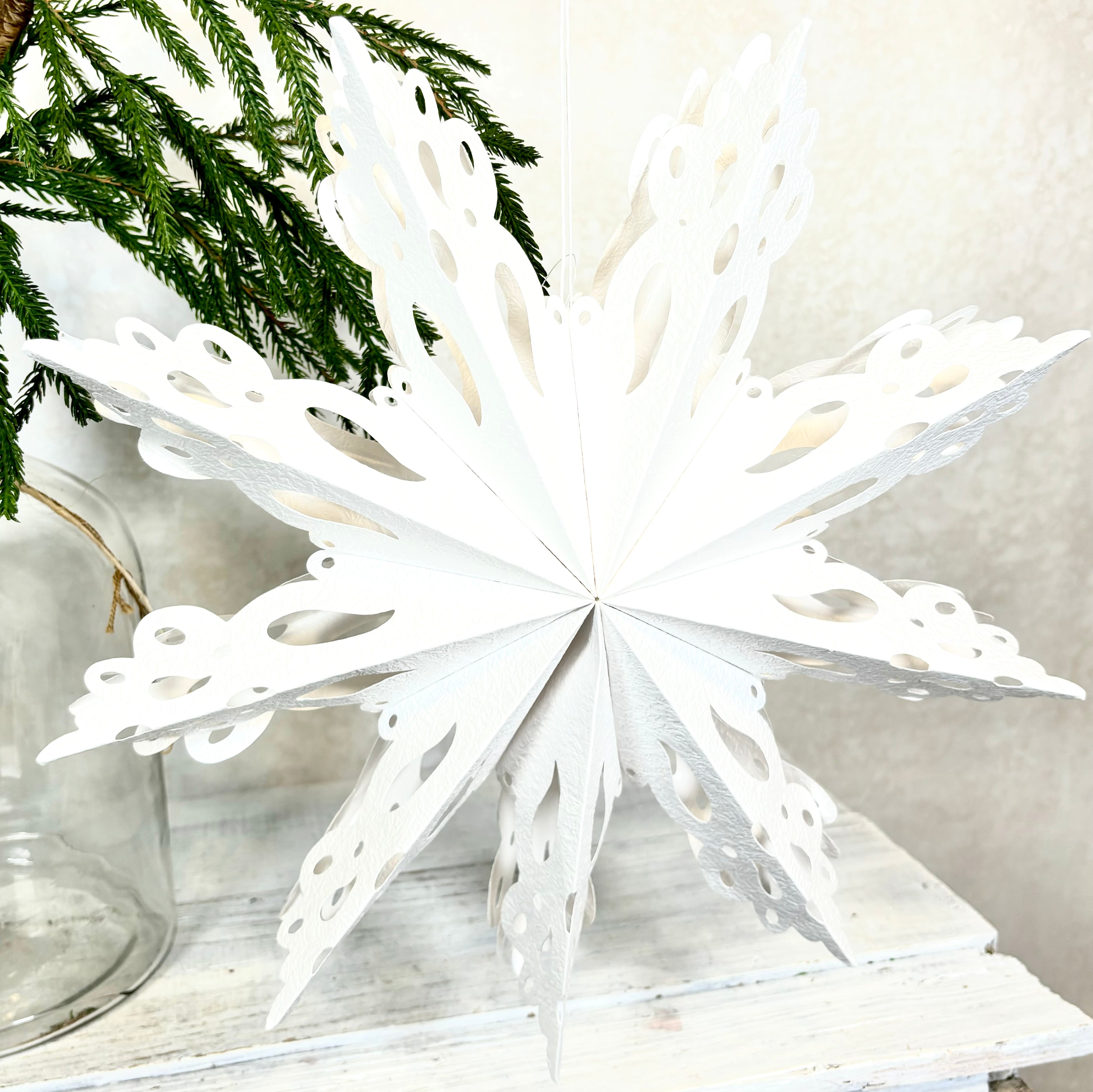 Fold Paper Cut Out Flower Snowflake Ornament