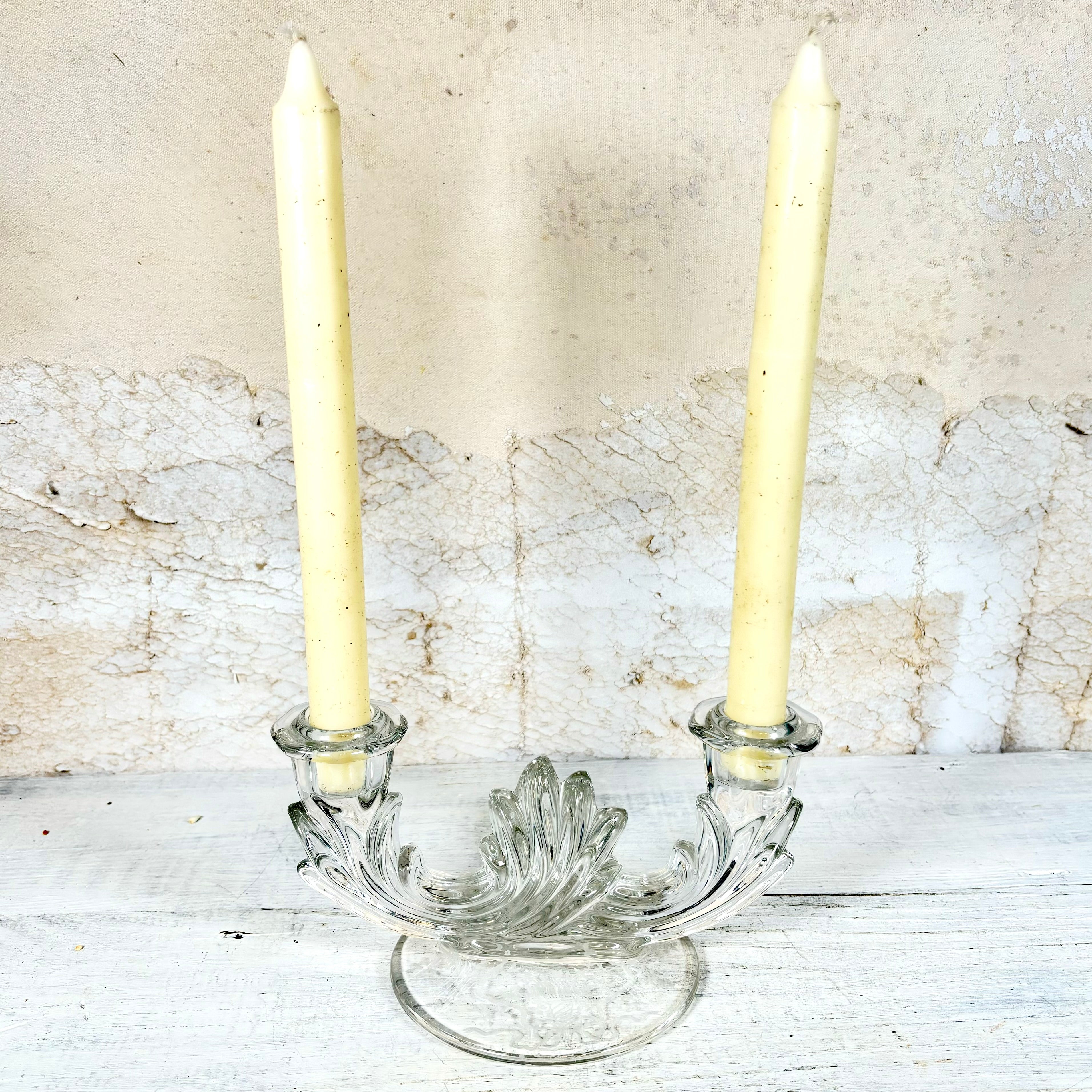 Fostoria Corsage Double Arm Candle Sticks Set of Two