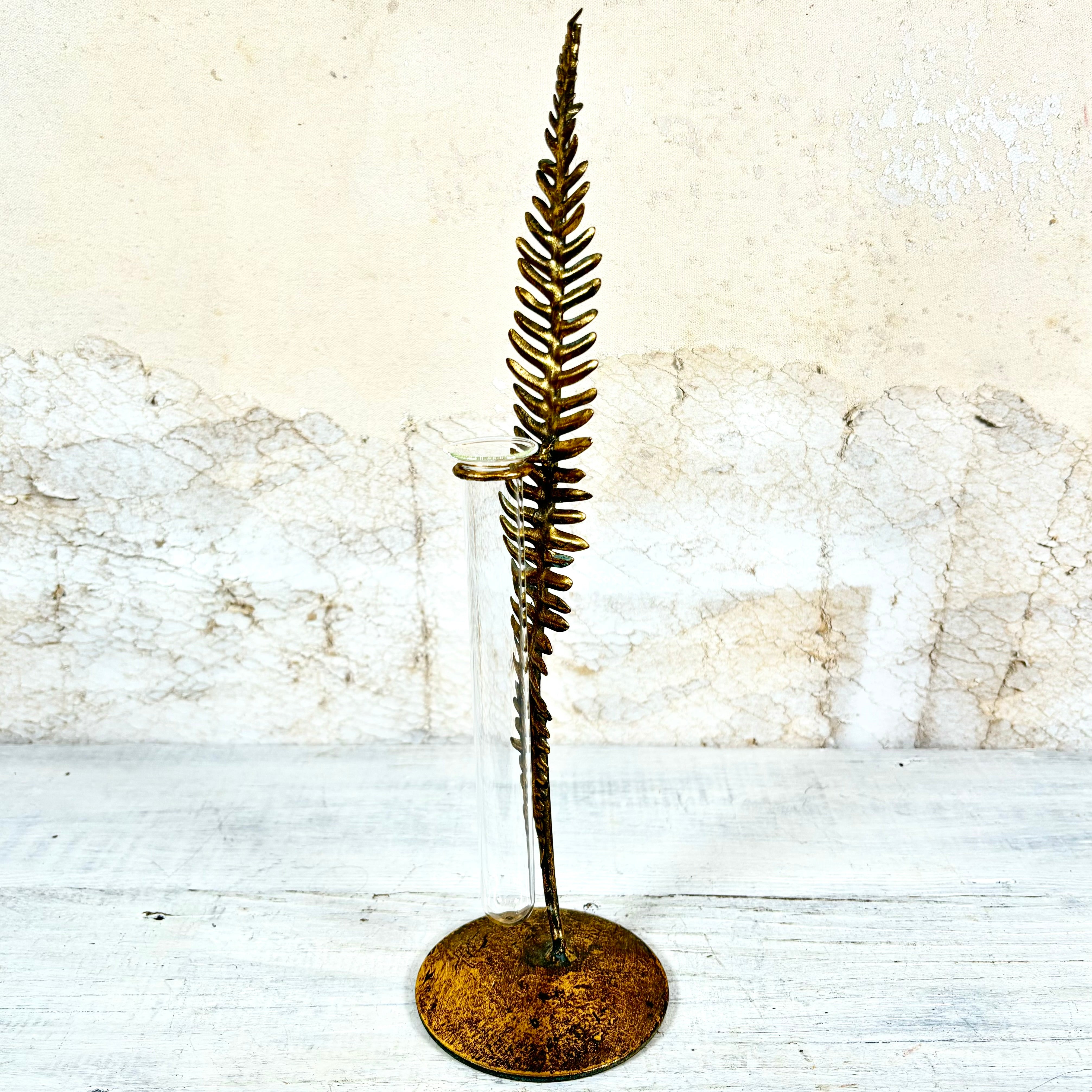 Metal Fern Tube Vase