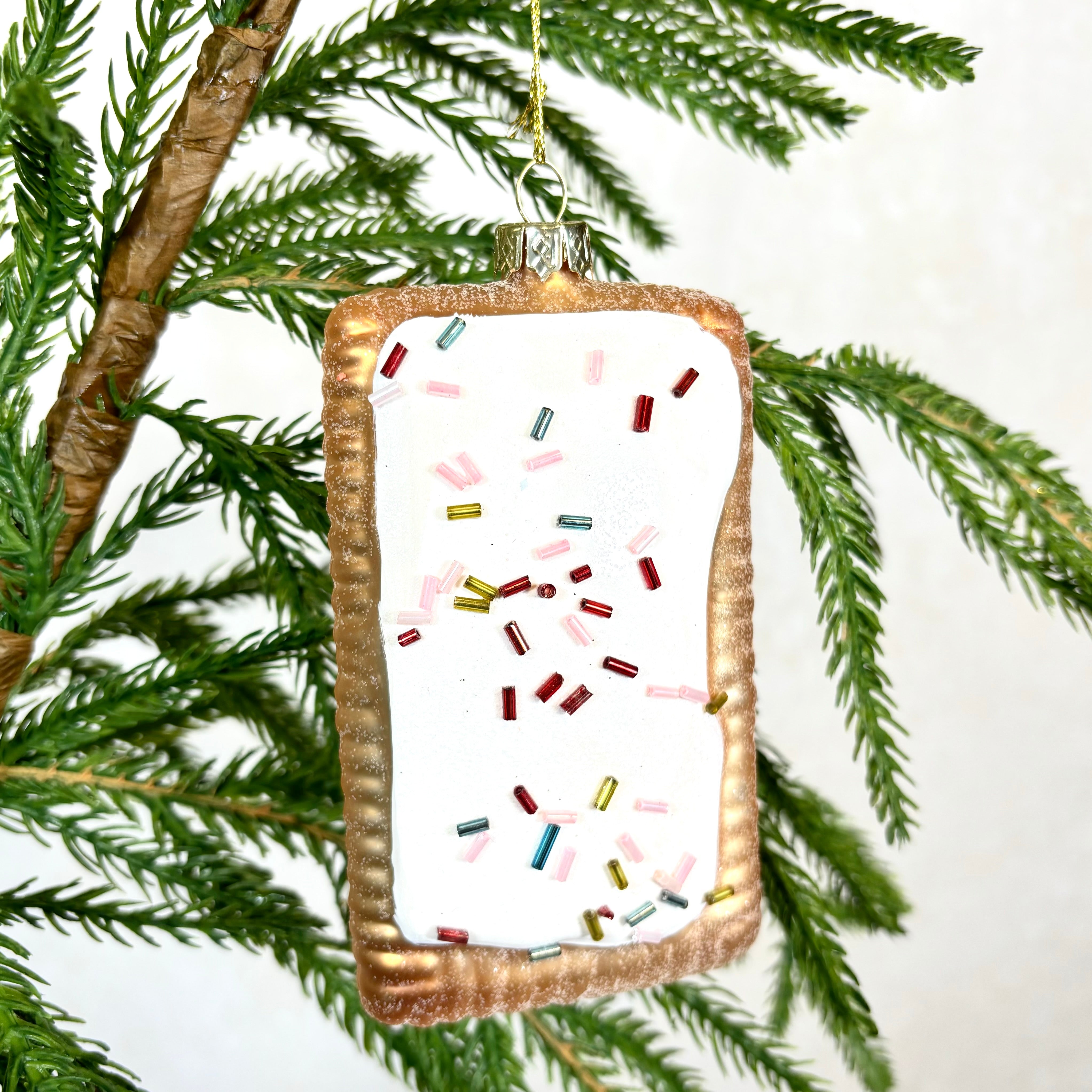 Pop Tart Glass and Glitter Ornament