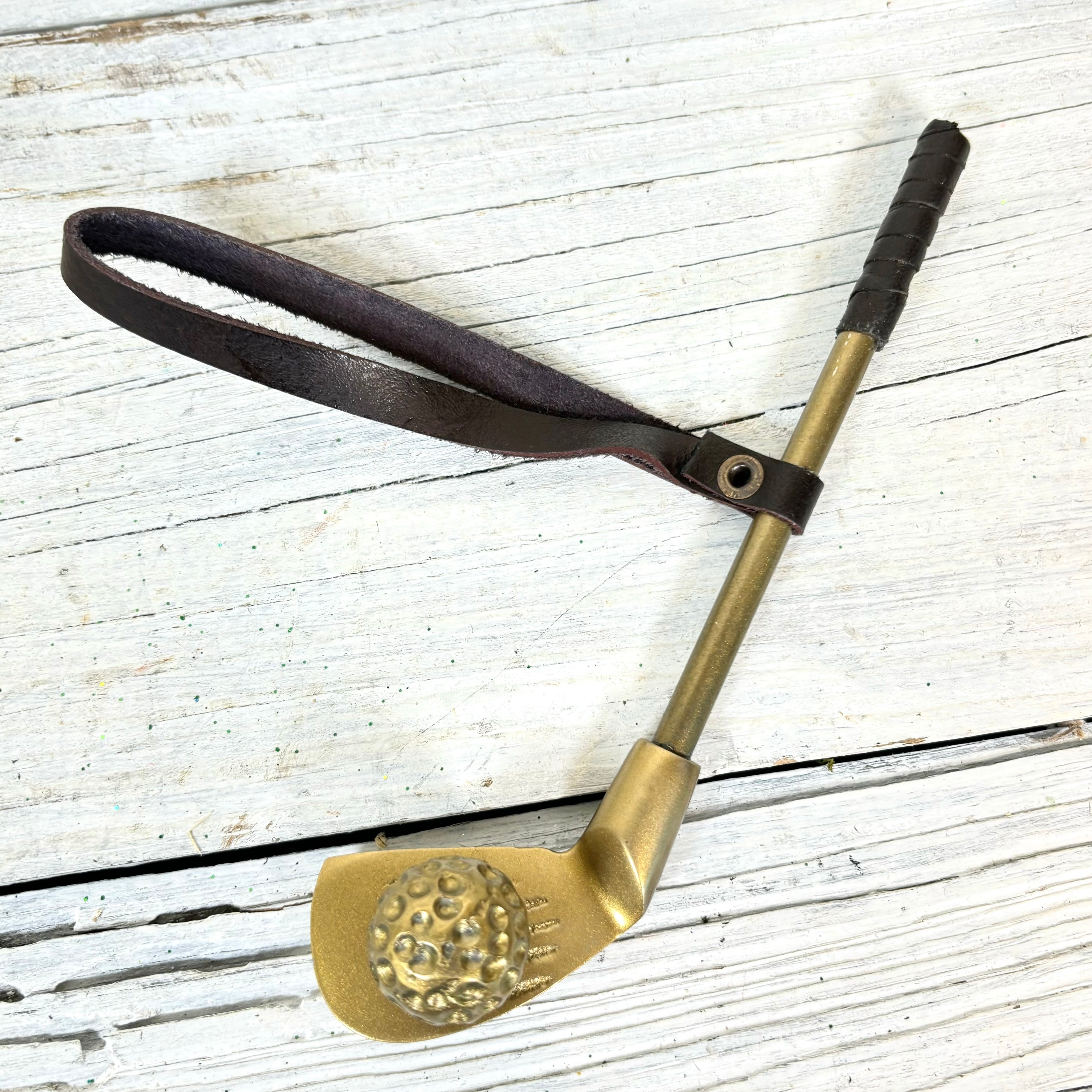 Metal Golf Club with Ball Ornament