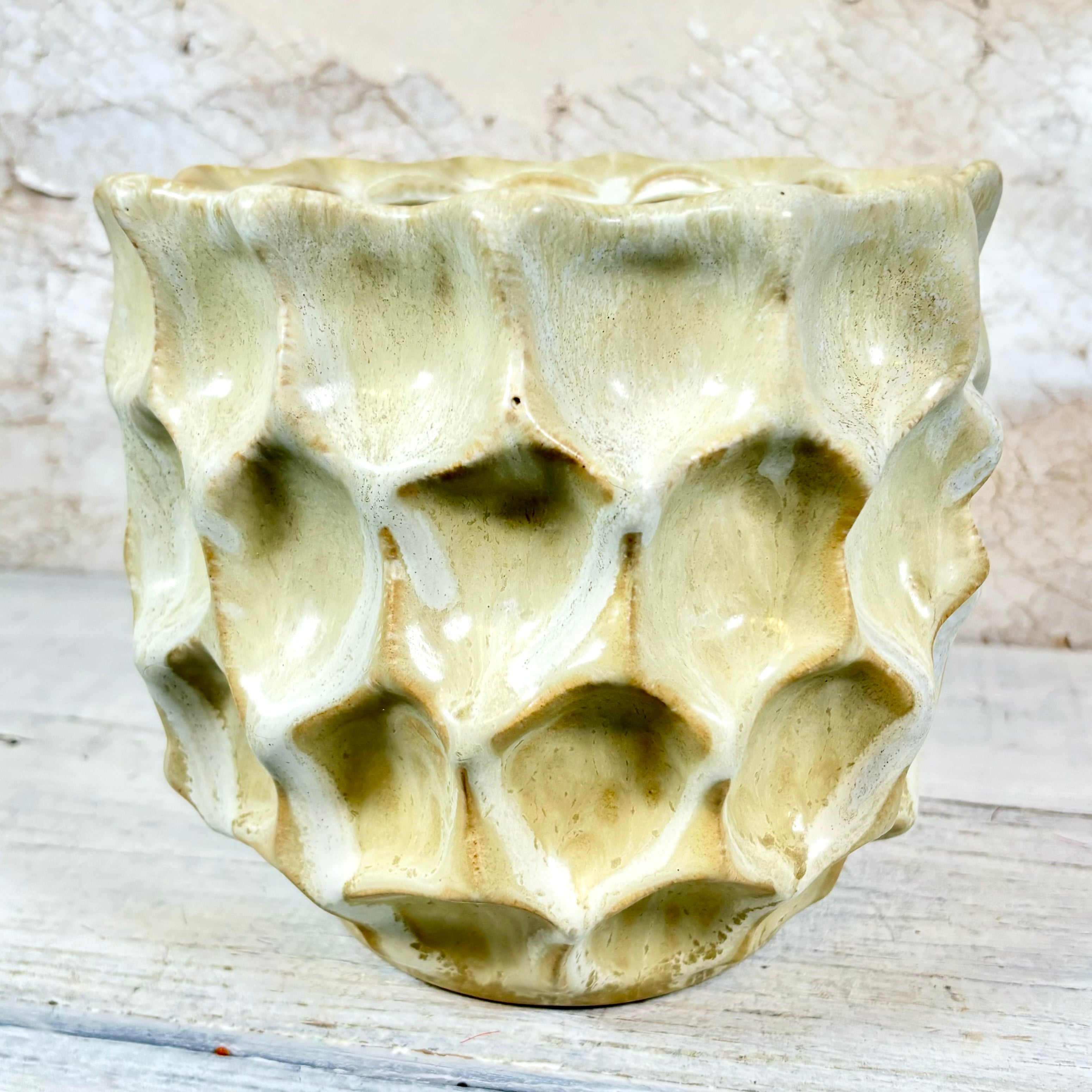 Ceramic Honeycombed Pot Cream