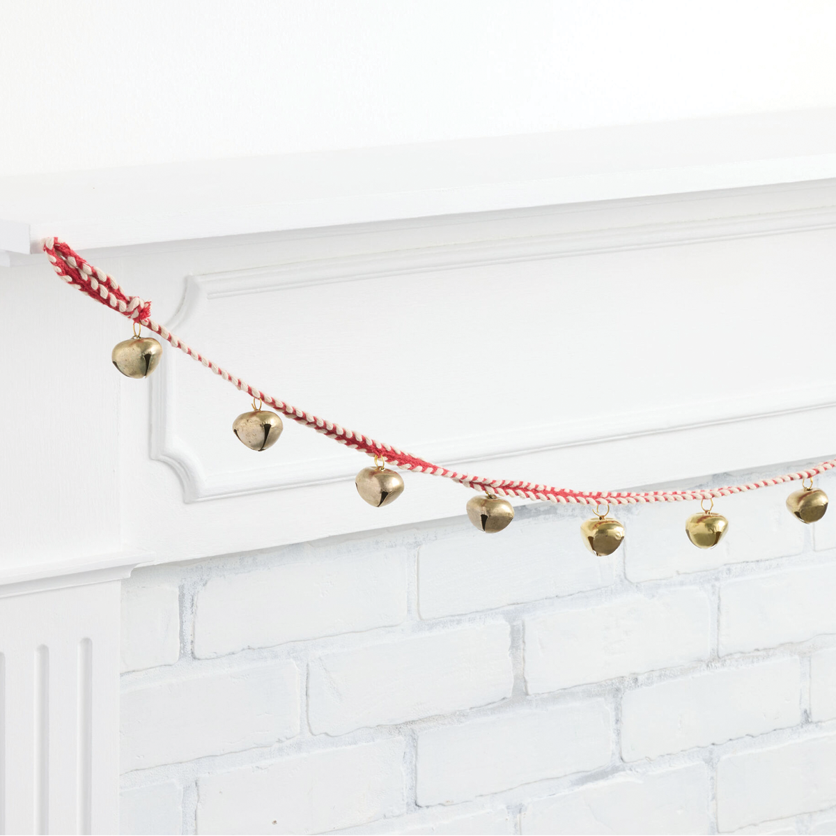 Red and White Gold Jingle Bell Garland