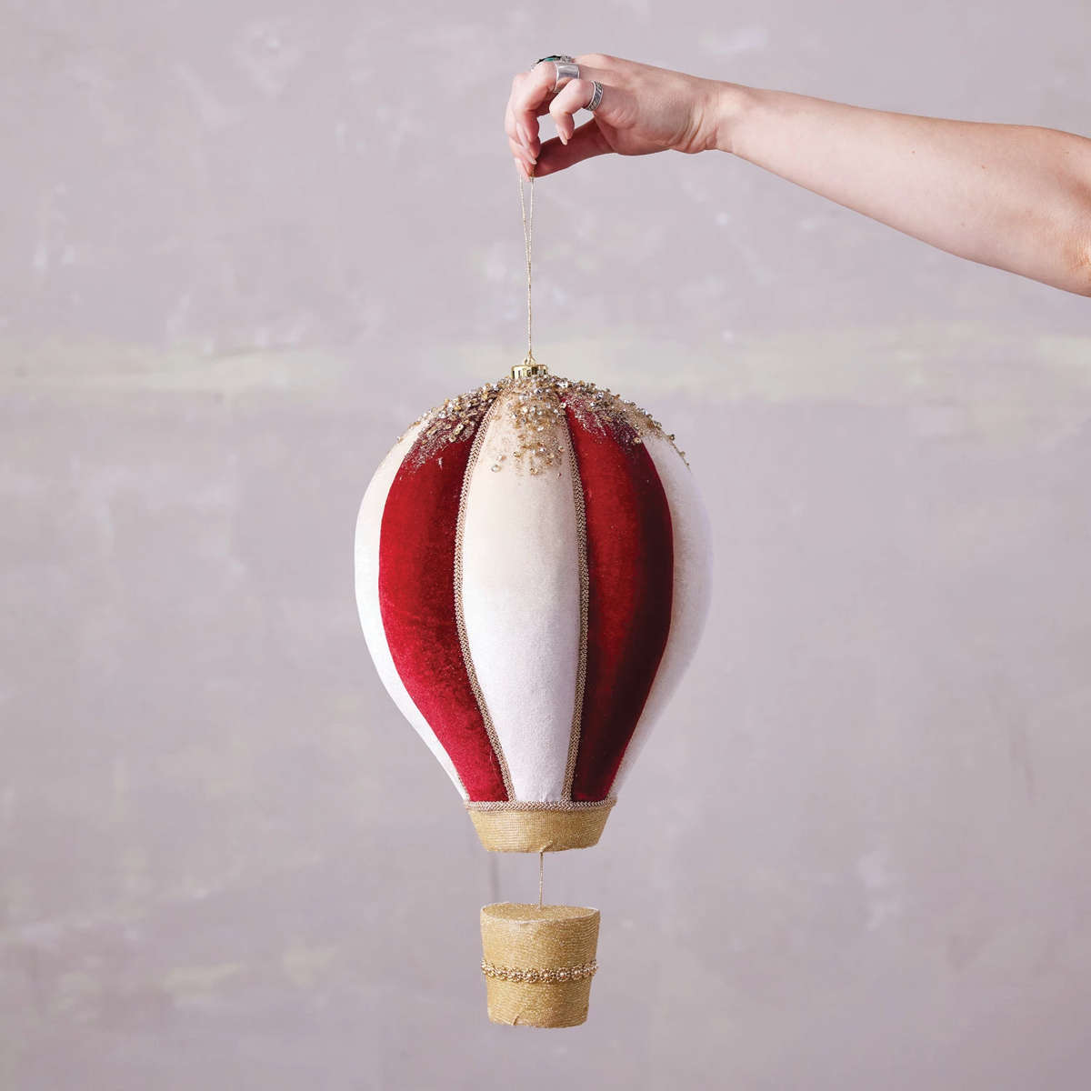 Foam and Fabric Hot Air Balloon Ornament Large