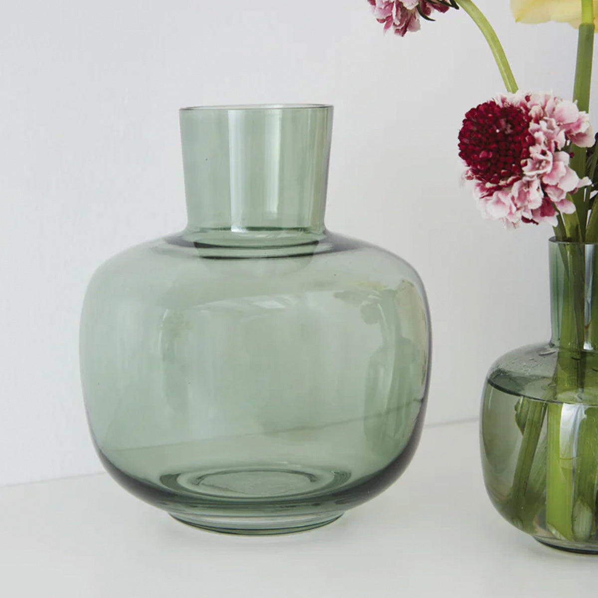 Green Hana Glass Vase Tall