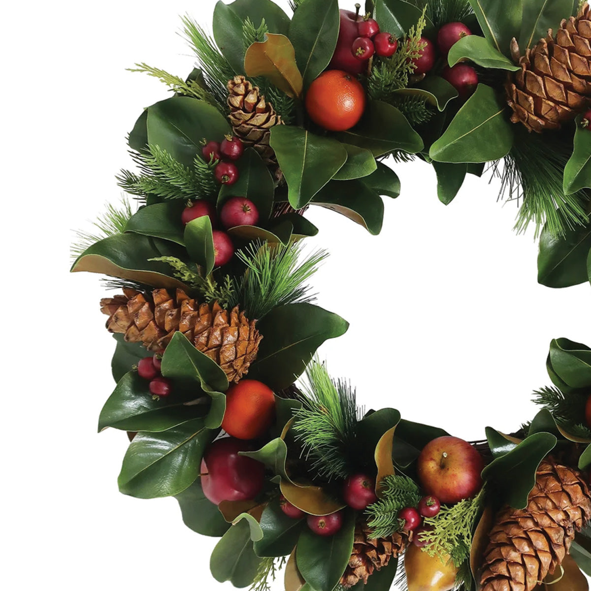 Magnolia Leaf and Fruit Wreath 30"