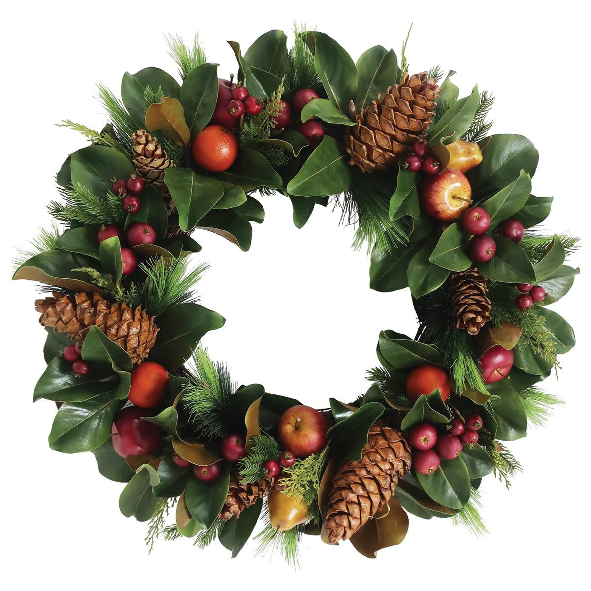 Magnolia Leaf and Fruit Wreath 30"