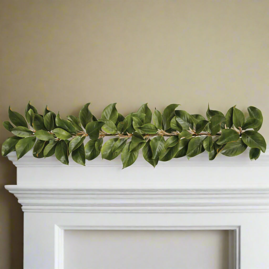 Green Magnolia Leaf Garland 5'