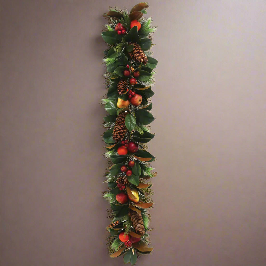 Magnolia Leaf and Fruit Garland 5'