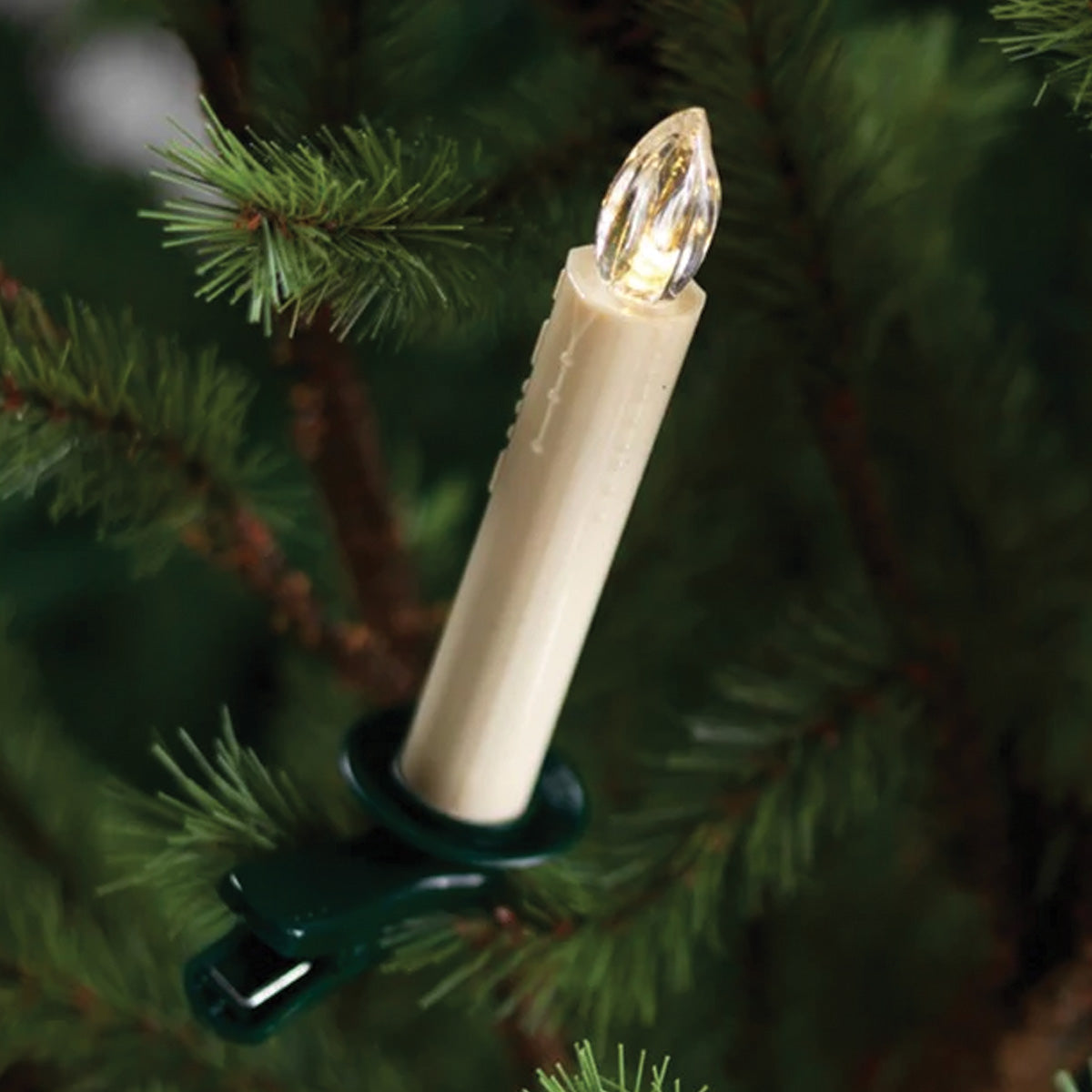 LED Tree Taper Candle Set on Ivory Base