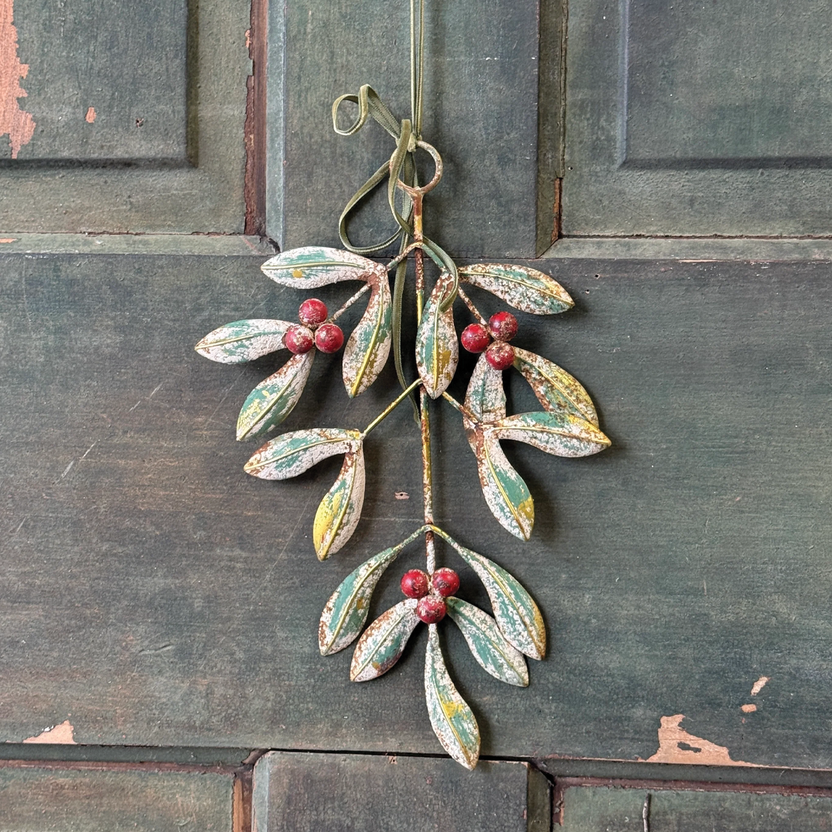 Merry Mistletoe Metal Ornament
