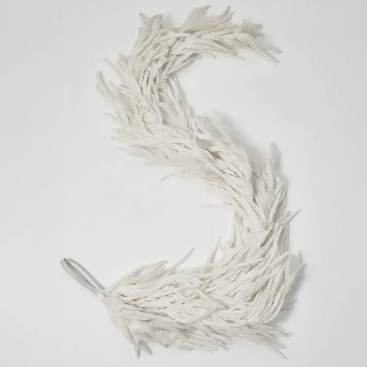 Flocked White Norfolk Pine with Snow Garland Real Touch
