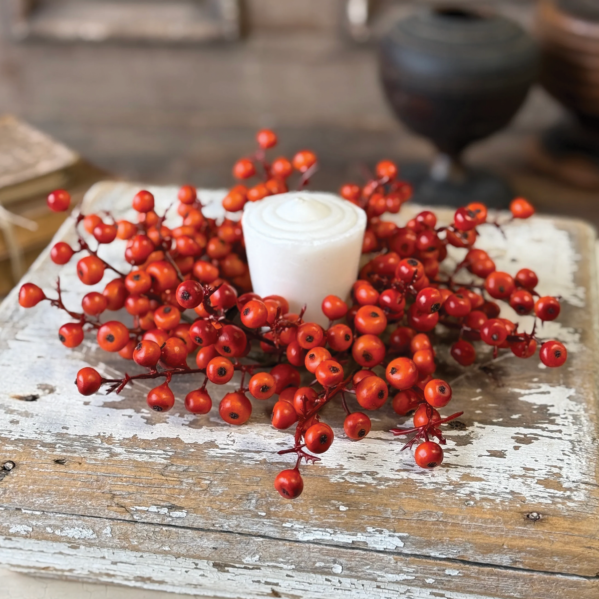 Emberfruit Matt Orange Candle Ring