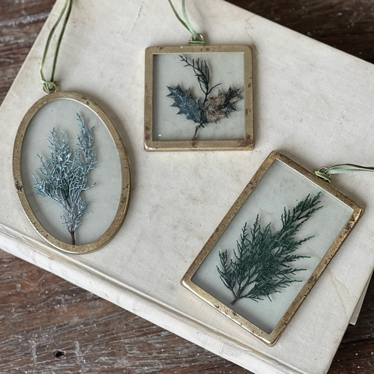 Petite Pressed Rectangle Pine Ornament
