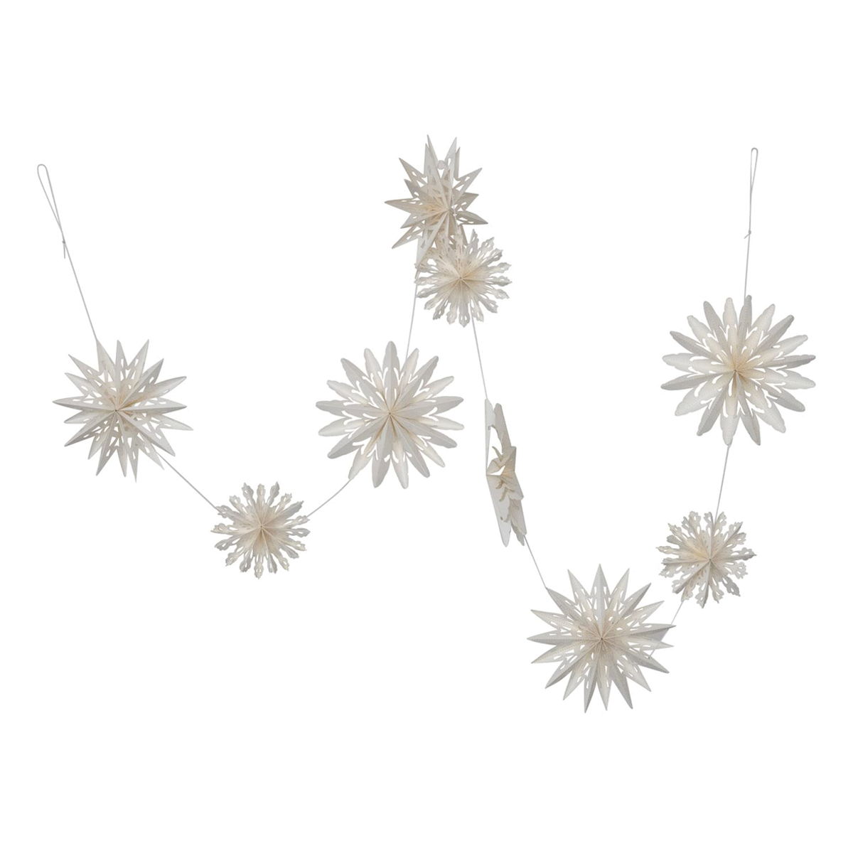 White Paper Snowflake Garland in Kraft Box