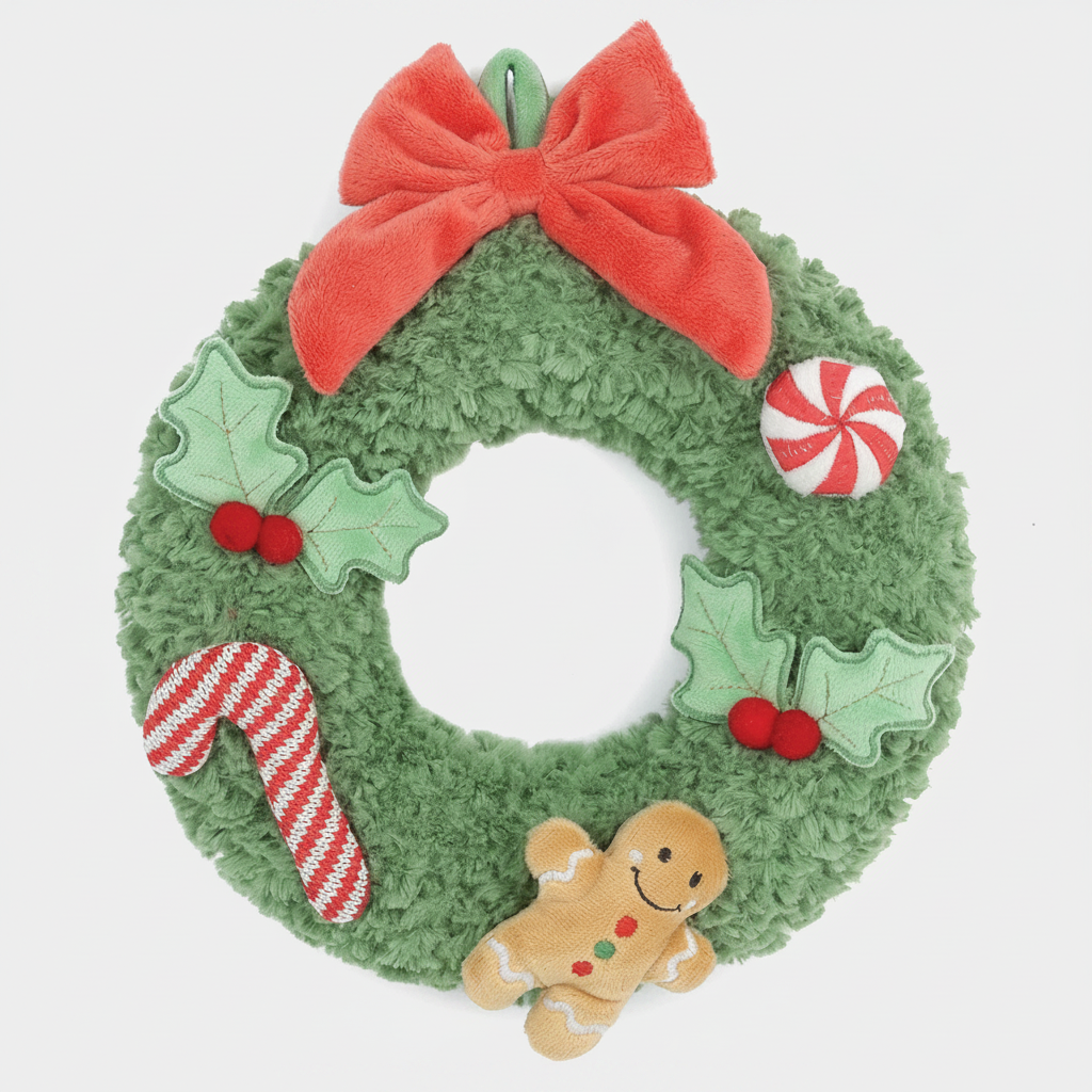 Plush Toy Festive Green Wreath