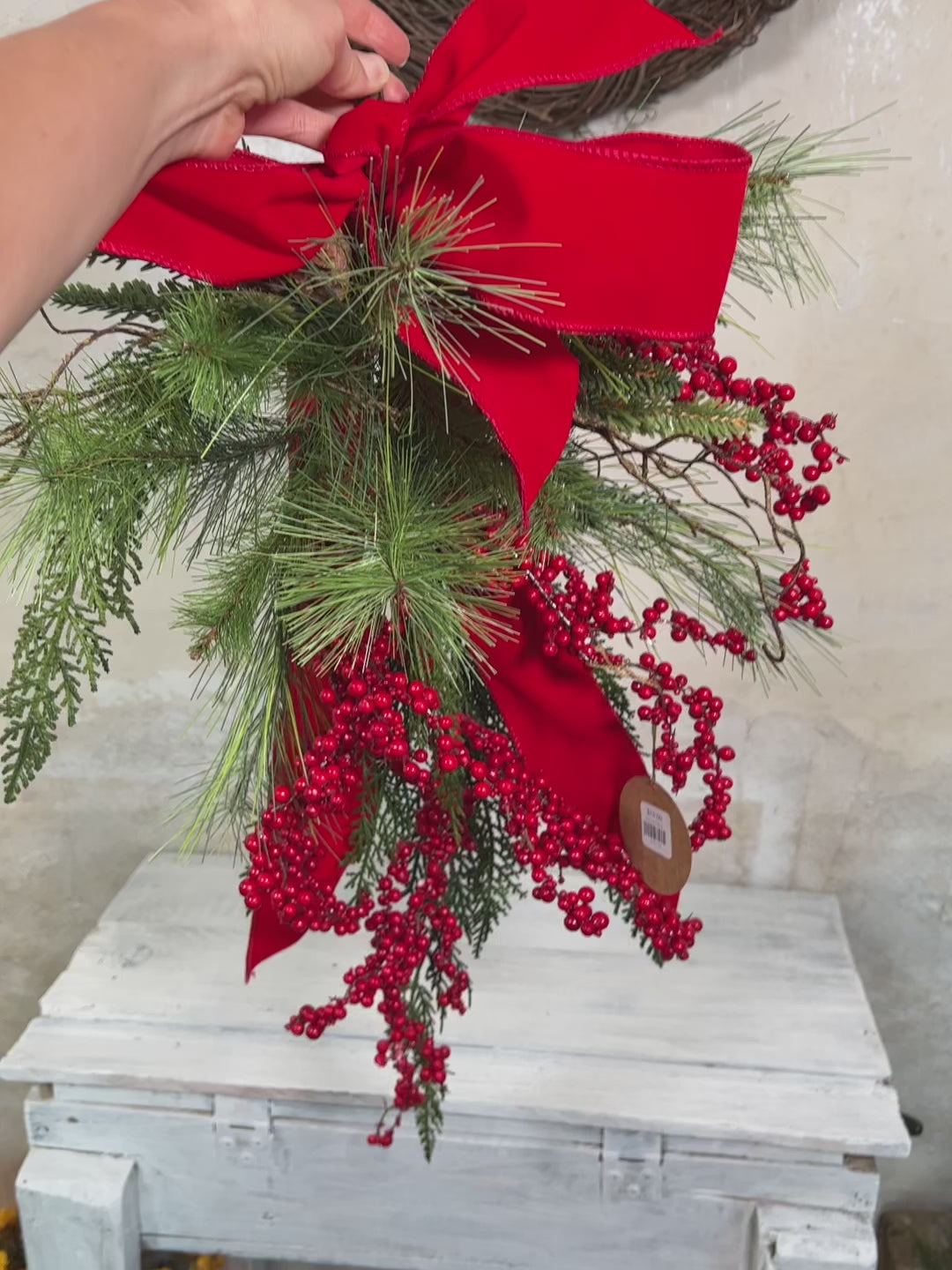 Christmas Red Bow Bough Drop Attachment