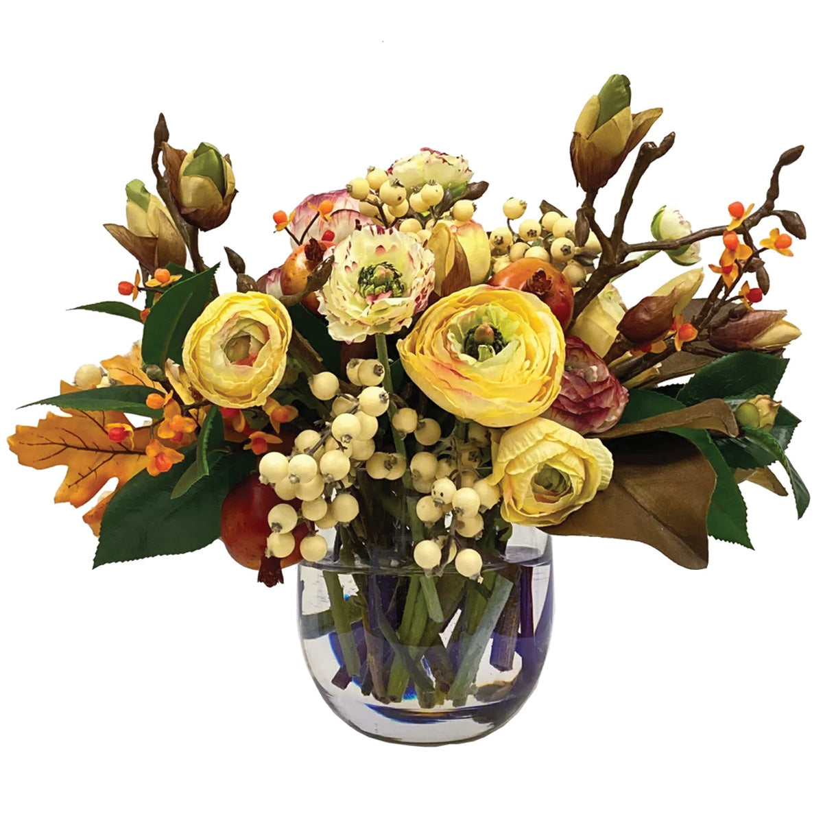 Ranunculuses and Olives in Vase