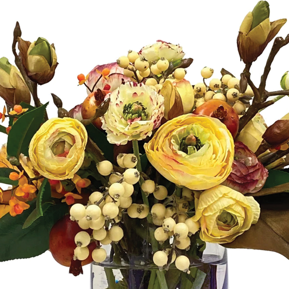 Ranunculuses and Olives in Vase