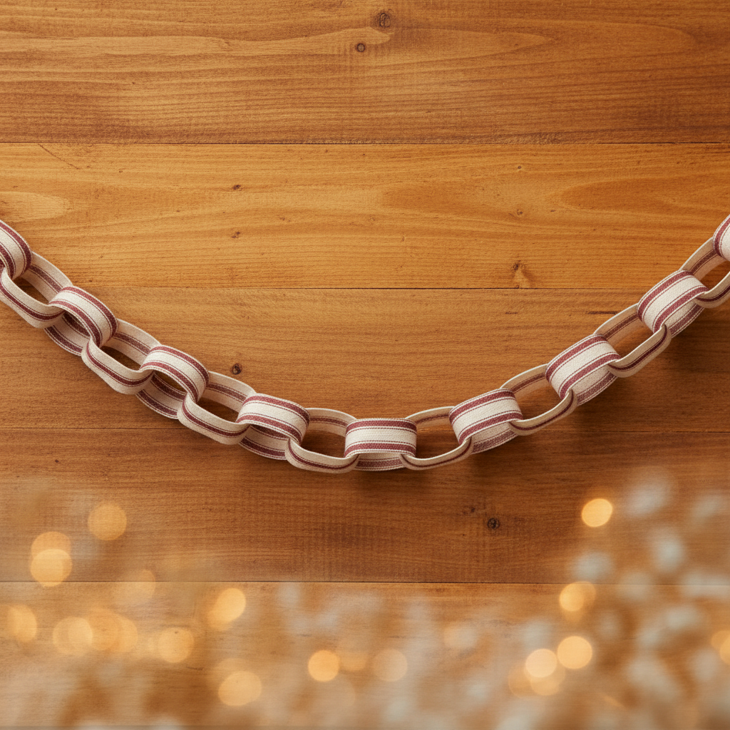 Cotton Cream Red Stripe Garland