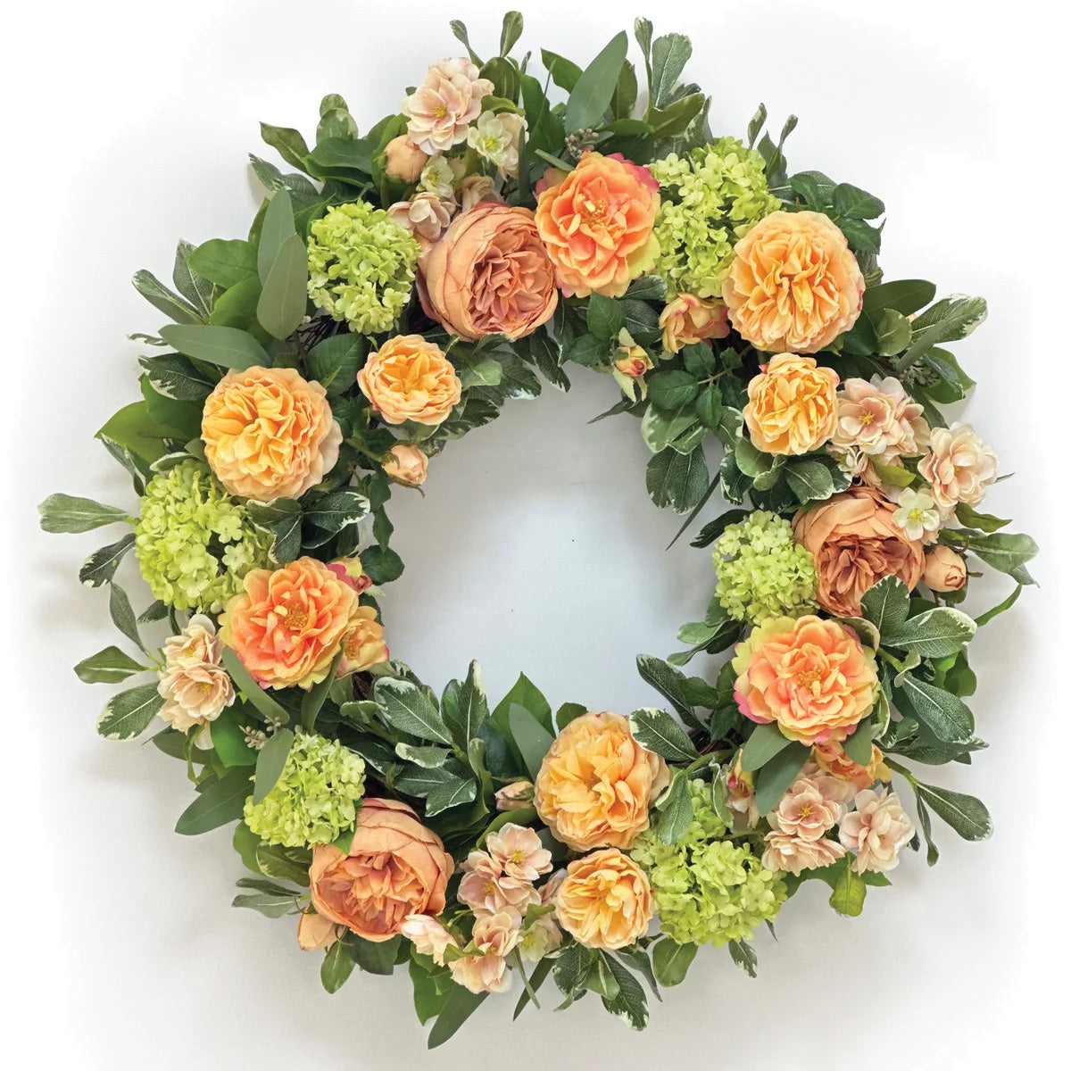 Roses and Snowball Wreath