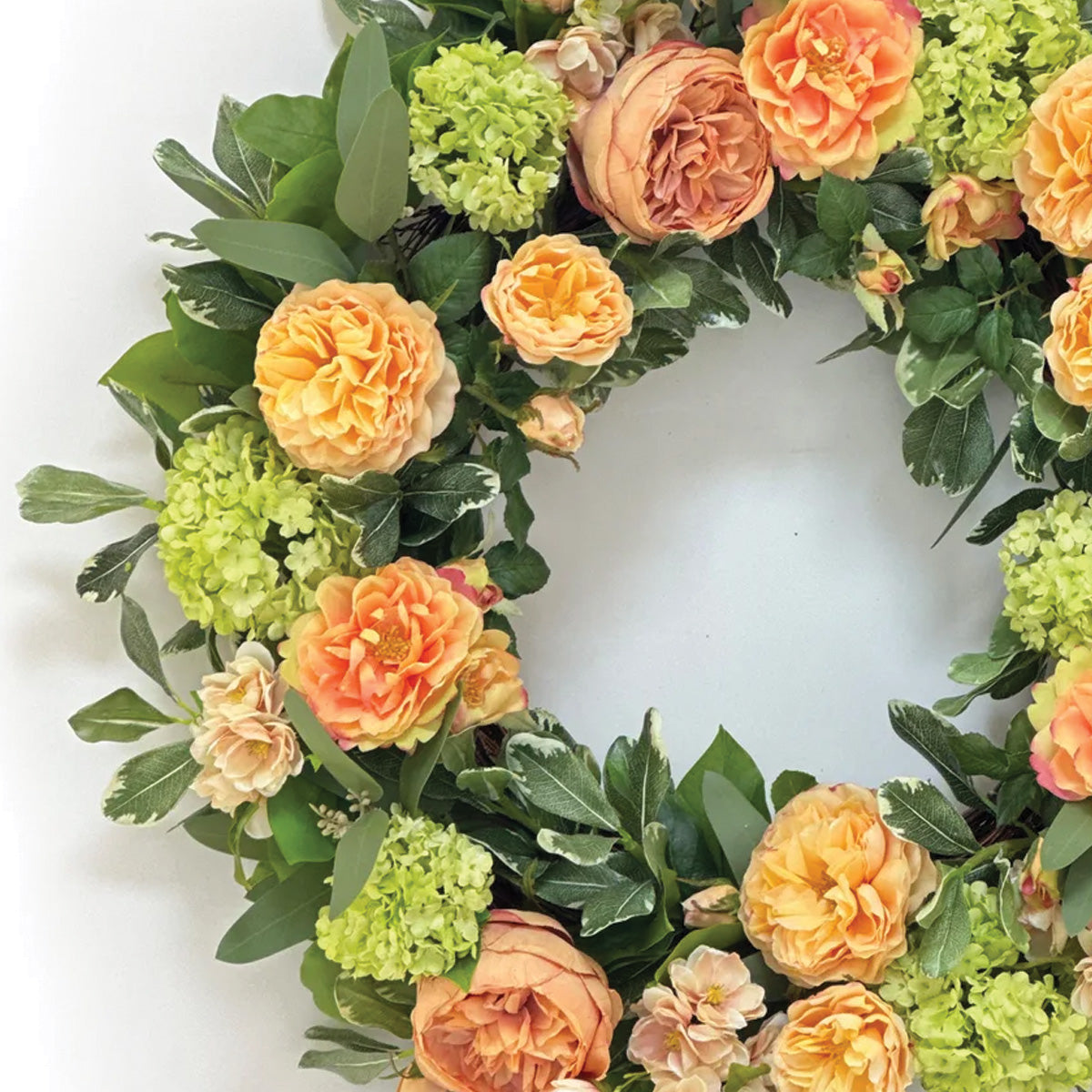 Roses and Snowball Wreath