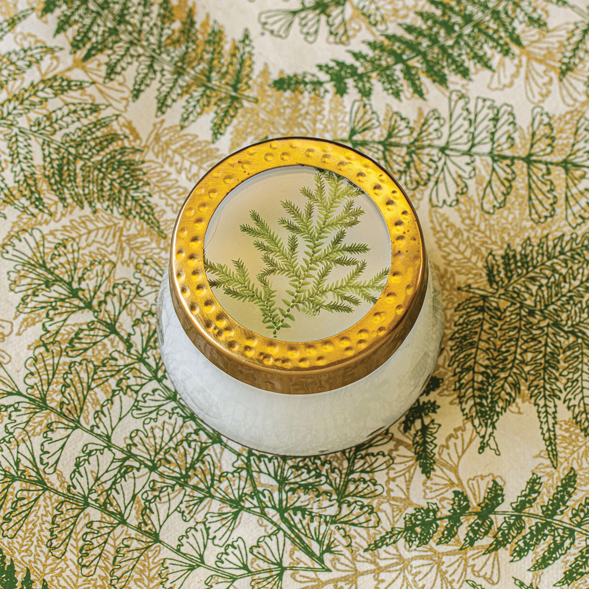 Hand-Poured Pressed Floral Candle Glass Forest Small