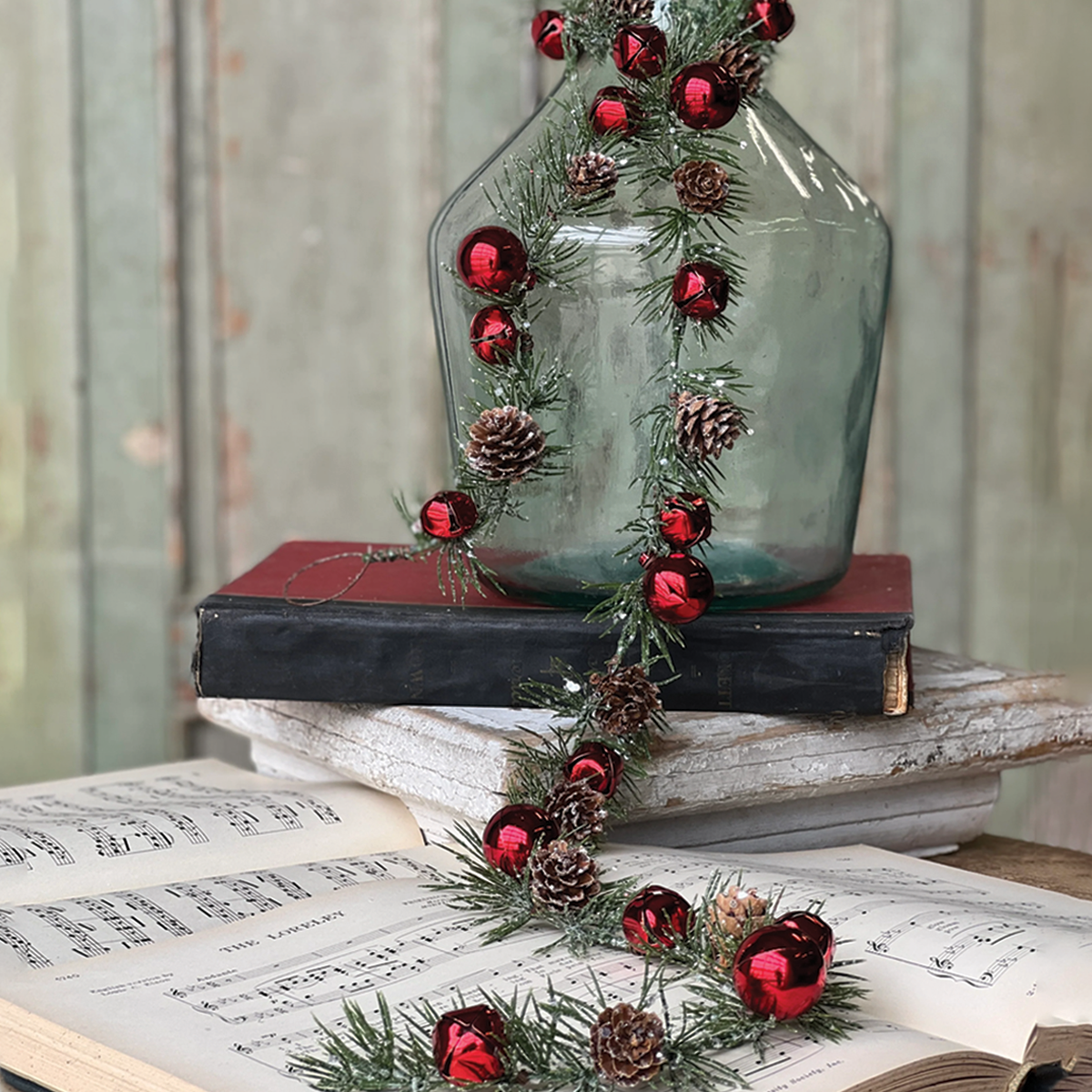 52" Jolly Pine & Bell Garland