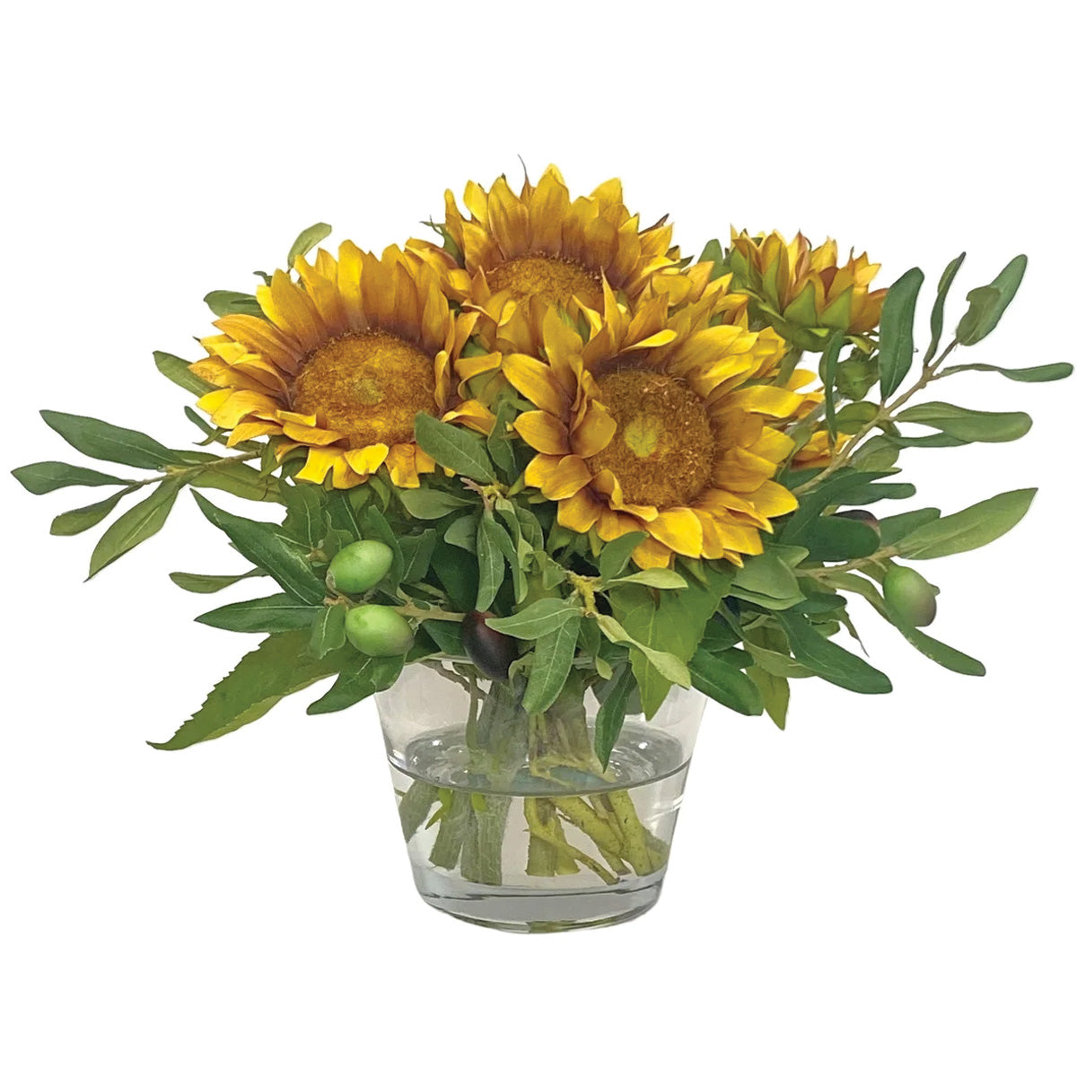 Sunflowers and Olives in Vase