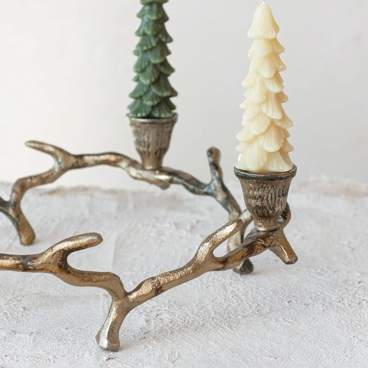 Aluminum Antique Gold Twig Advent Taper Holder