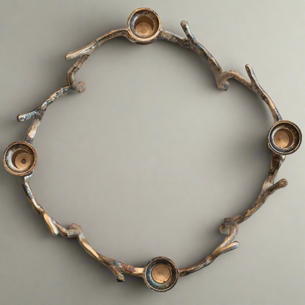 Aluminum Antique Gold Twig Advent Taper Holder