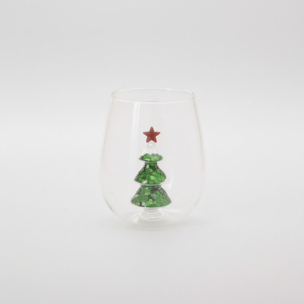 Glitter Glass Tree Drinkware
