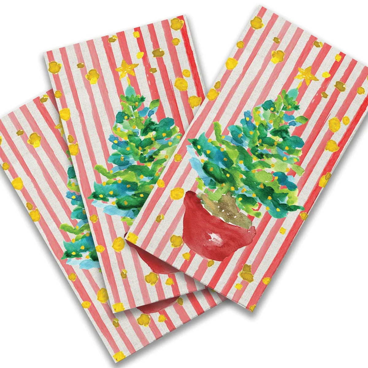 Red Potted Christmas Tree Paper Guest Towel