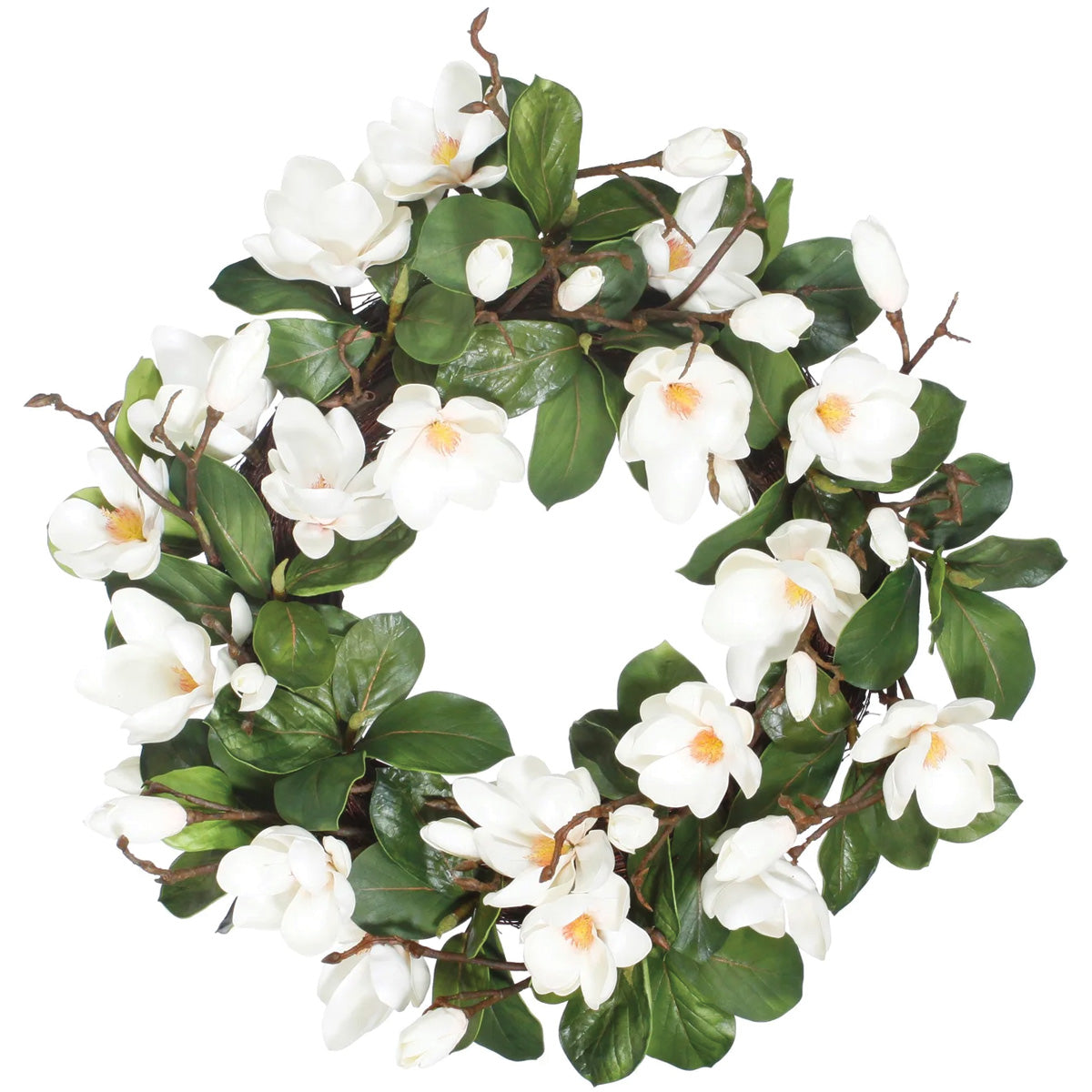 White Tree Magnolia Leaf Wreath