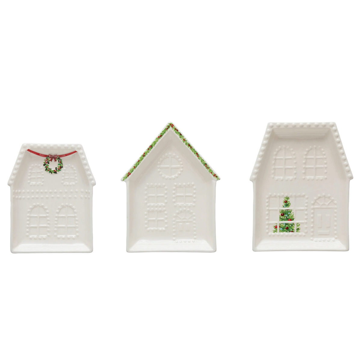 Stoneware White House with Tree Plate
