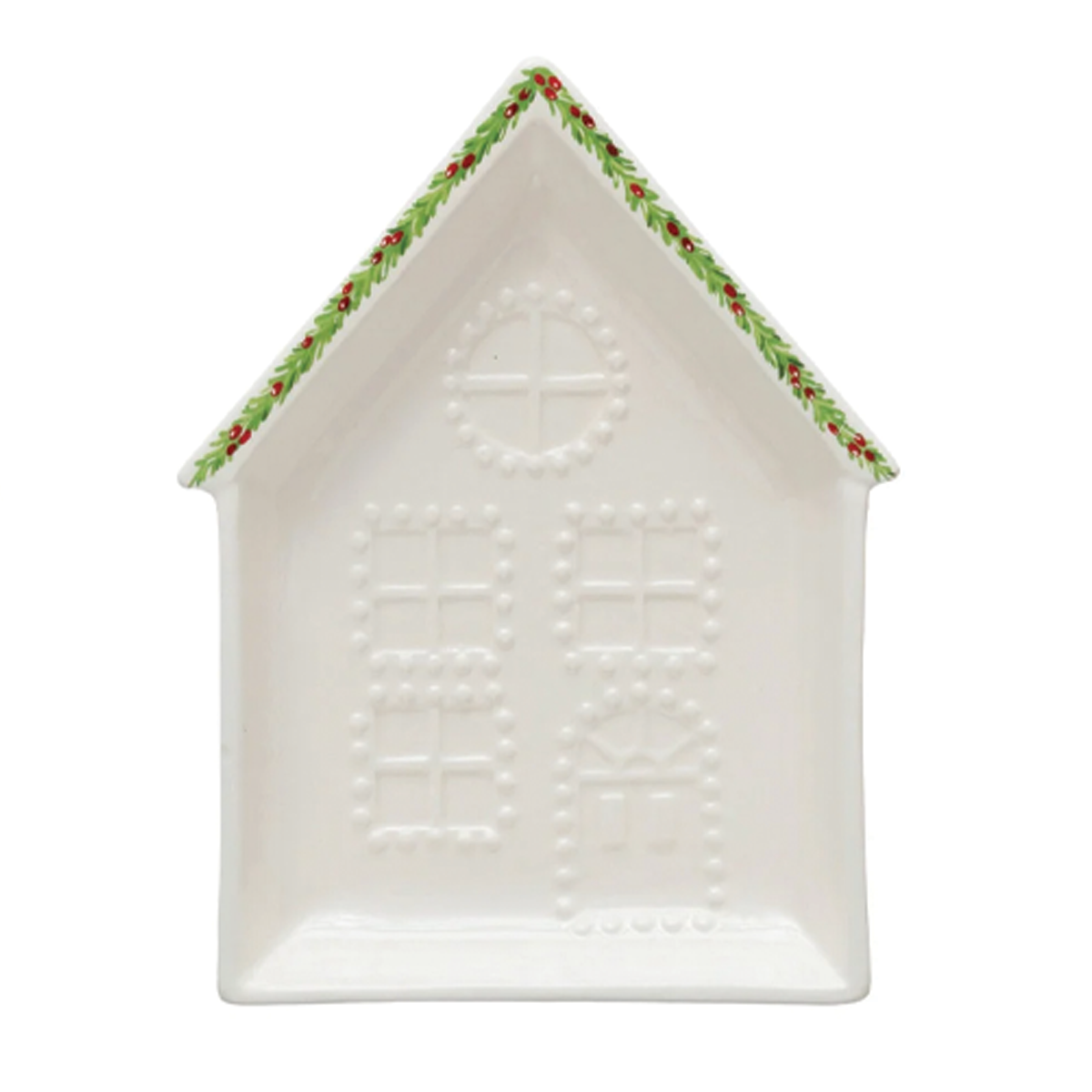 Stoneware White House with Roof Trim Plate