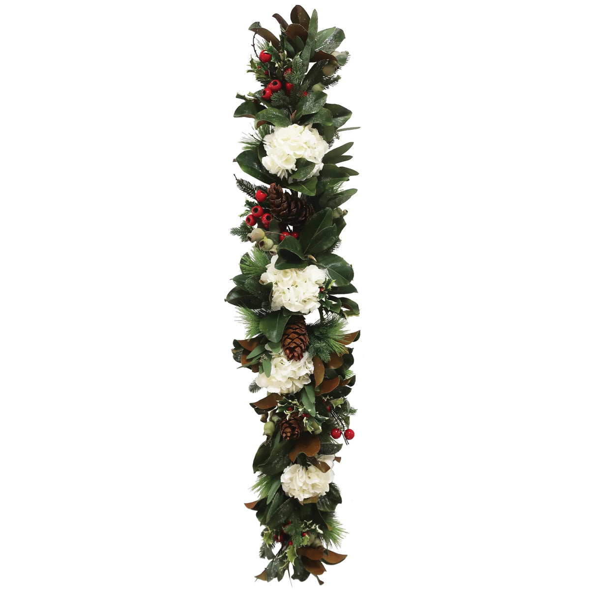 White Hydrangea Holiday Garland 5'