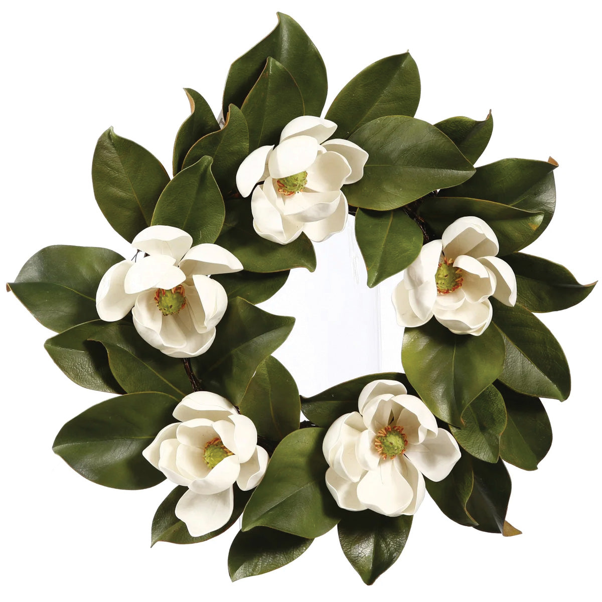 White Magnolia Wreath 16"