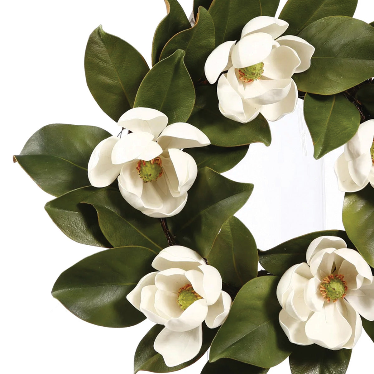 White Magnolia Wreath 16"