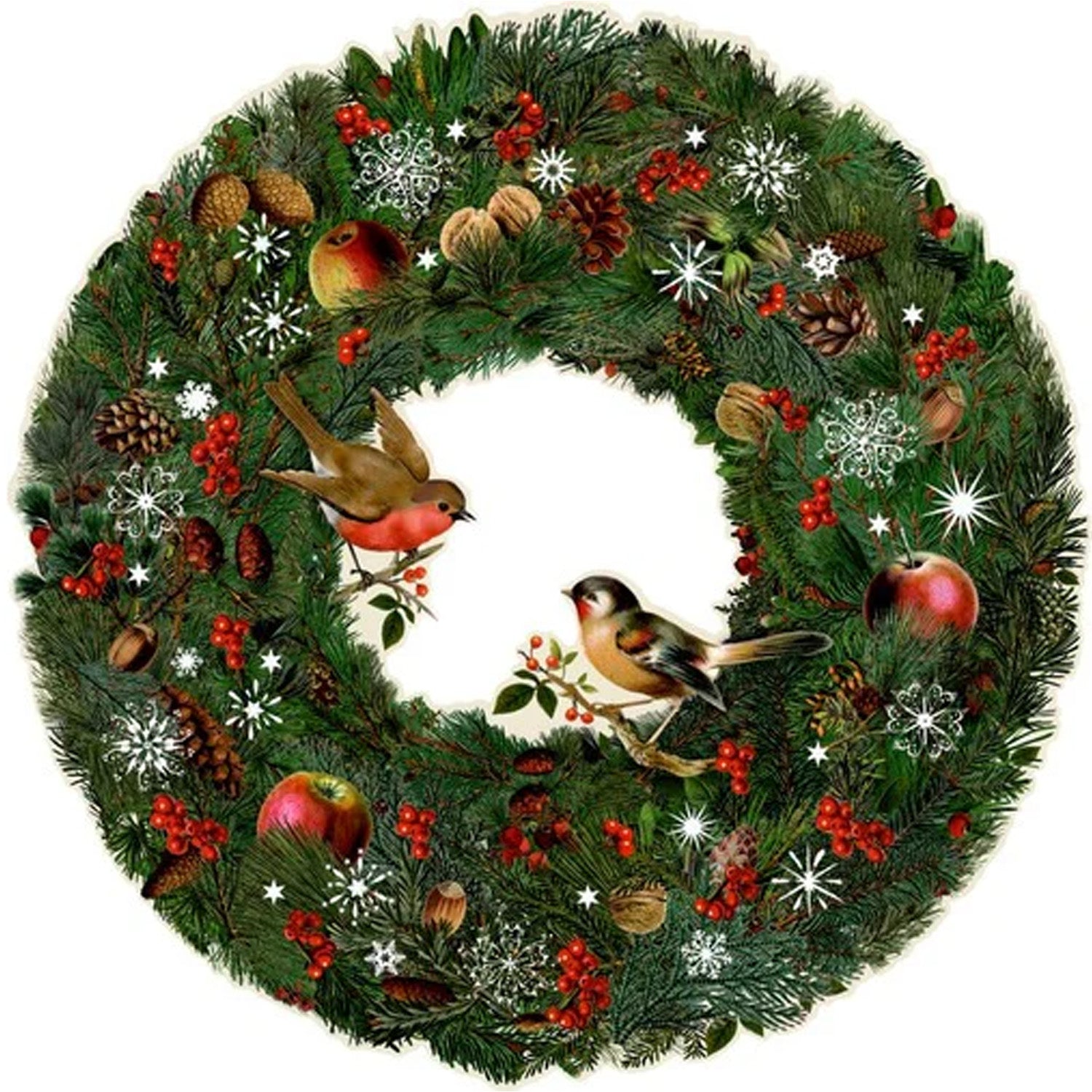 Winter Birds and Berries Wreath Paper Advent Calendar