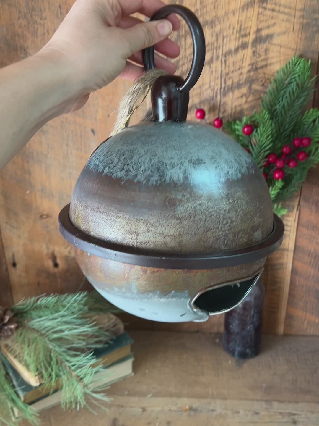 Aged Metal Sleigh Bell Medium