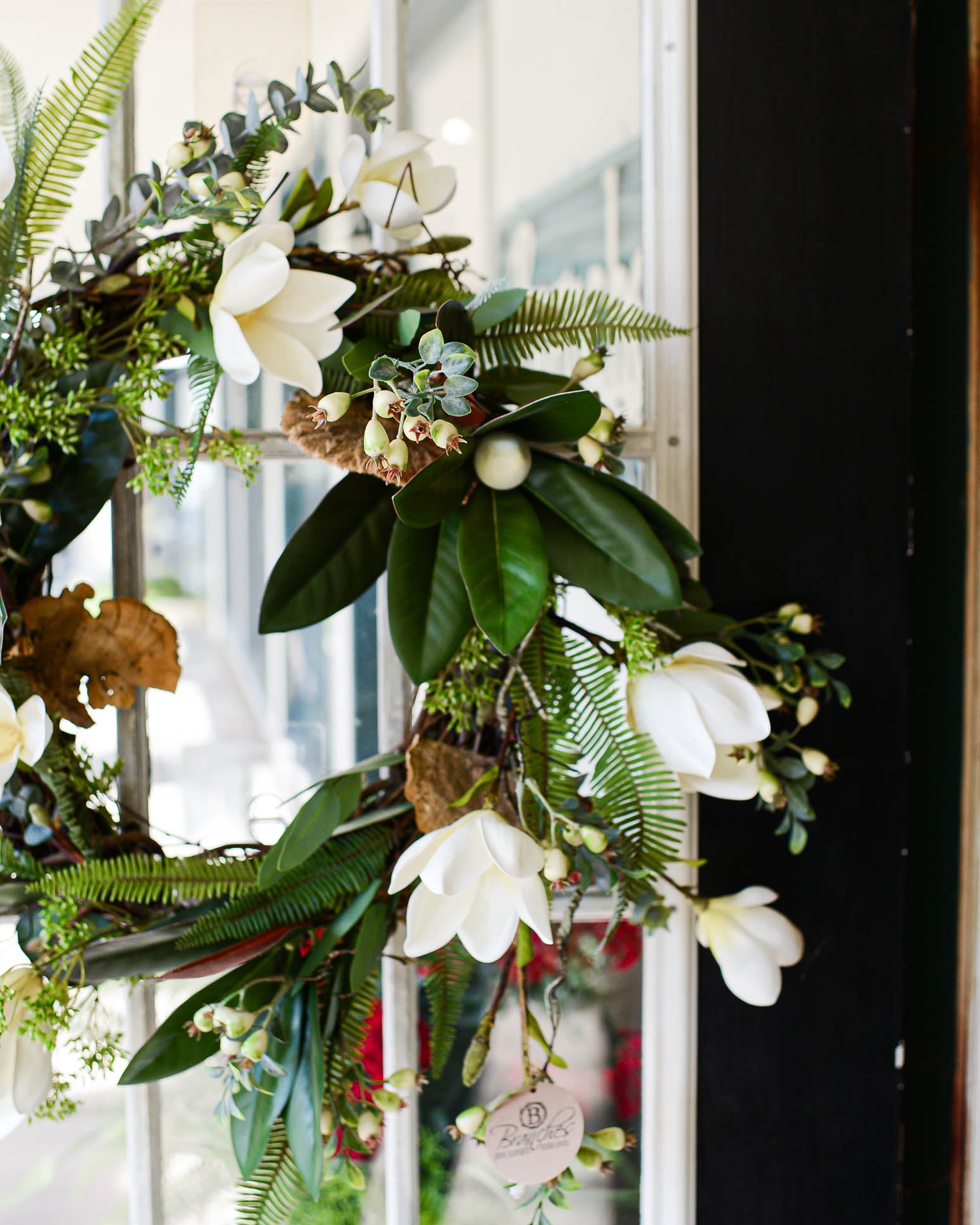 White Saucer Magnolia Wreath