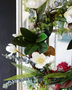 White Saucer Magnolia Wreath