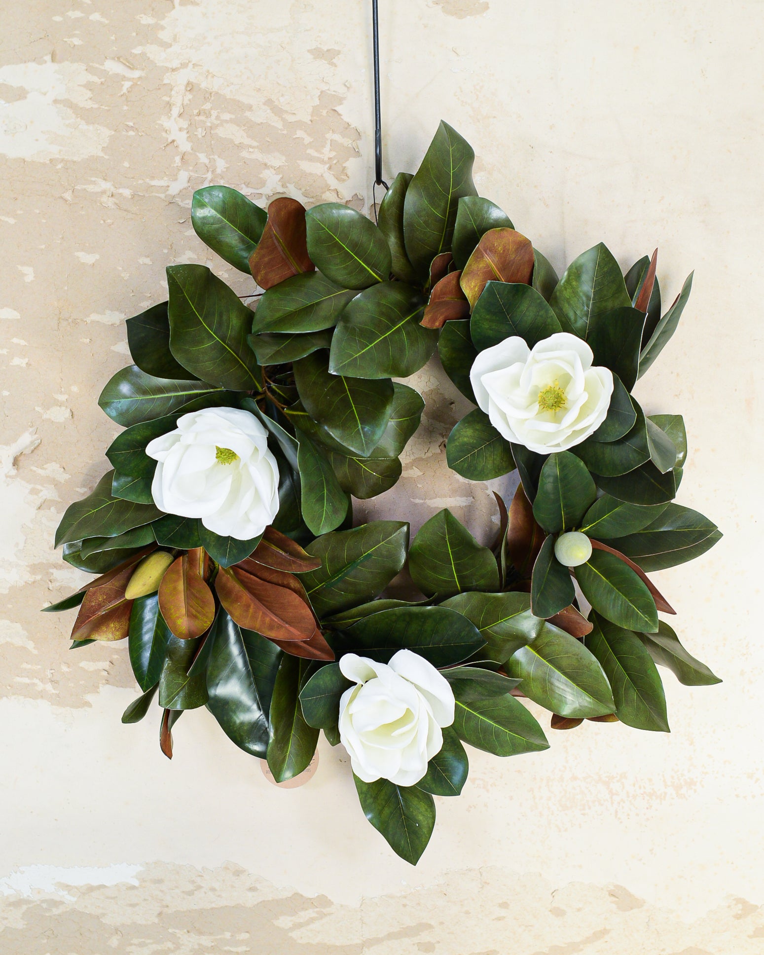 Classic Magnolia Wreath with Blooms