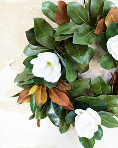 Magnolia Front Door Wreath – Wreaths of Bloom