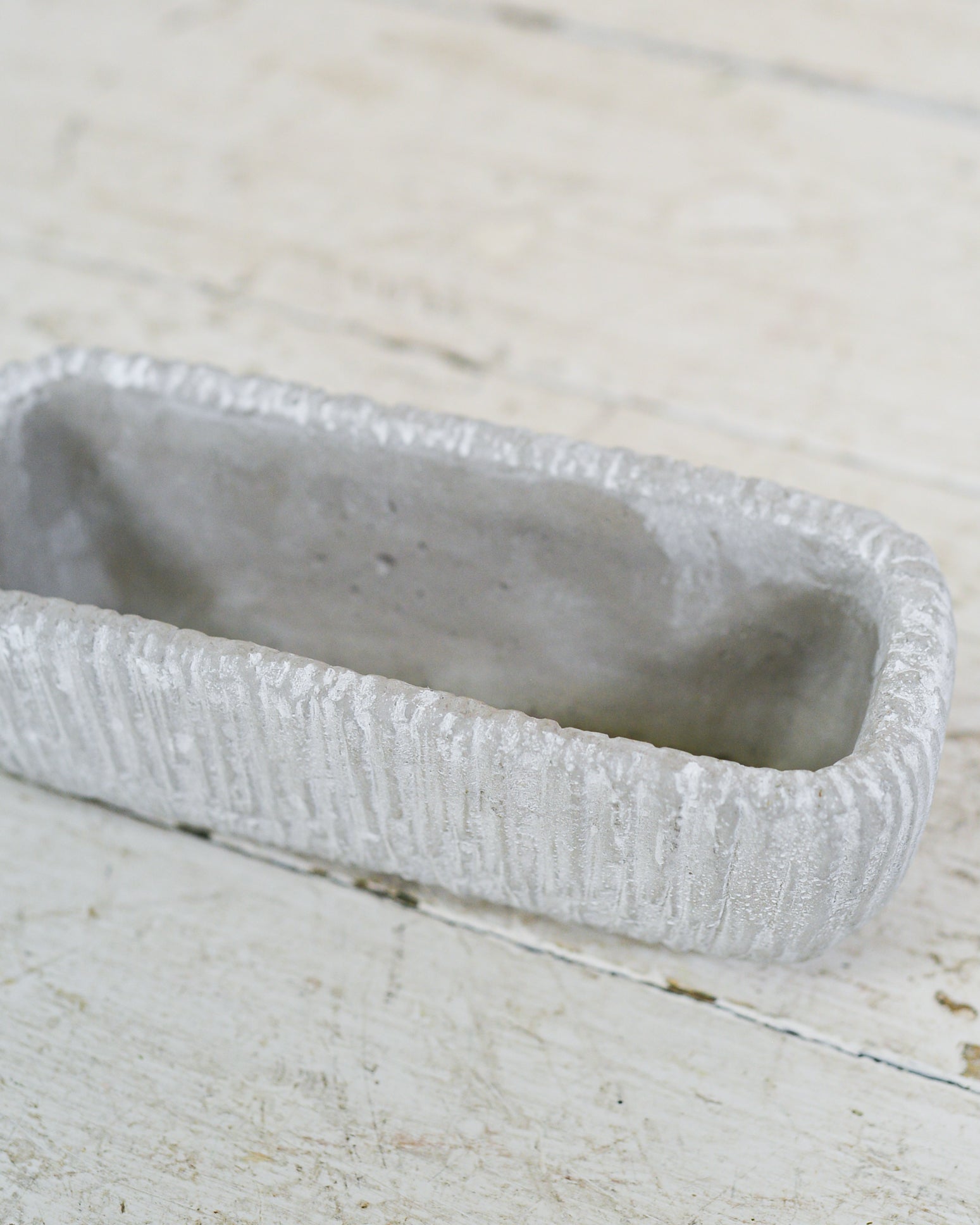 Rectangle Gray Cement Dish Garden