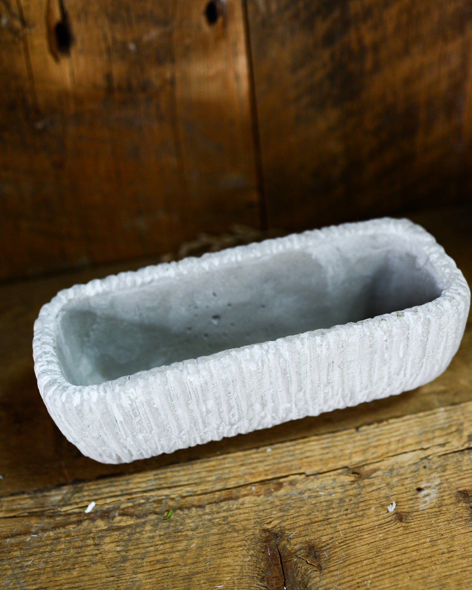 Rectangle Gray Cement Dish Garden