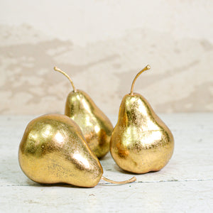 Gold Paper Mache Pear