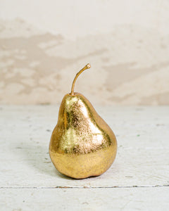 Gold Paper Mache Pear
