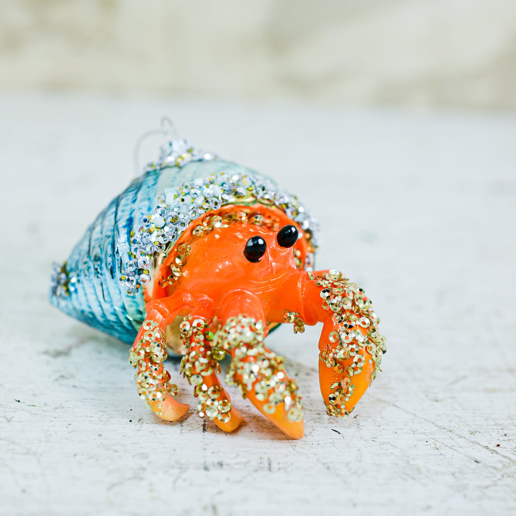 Hermit Crab Glass Holiday Ornament